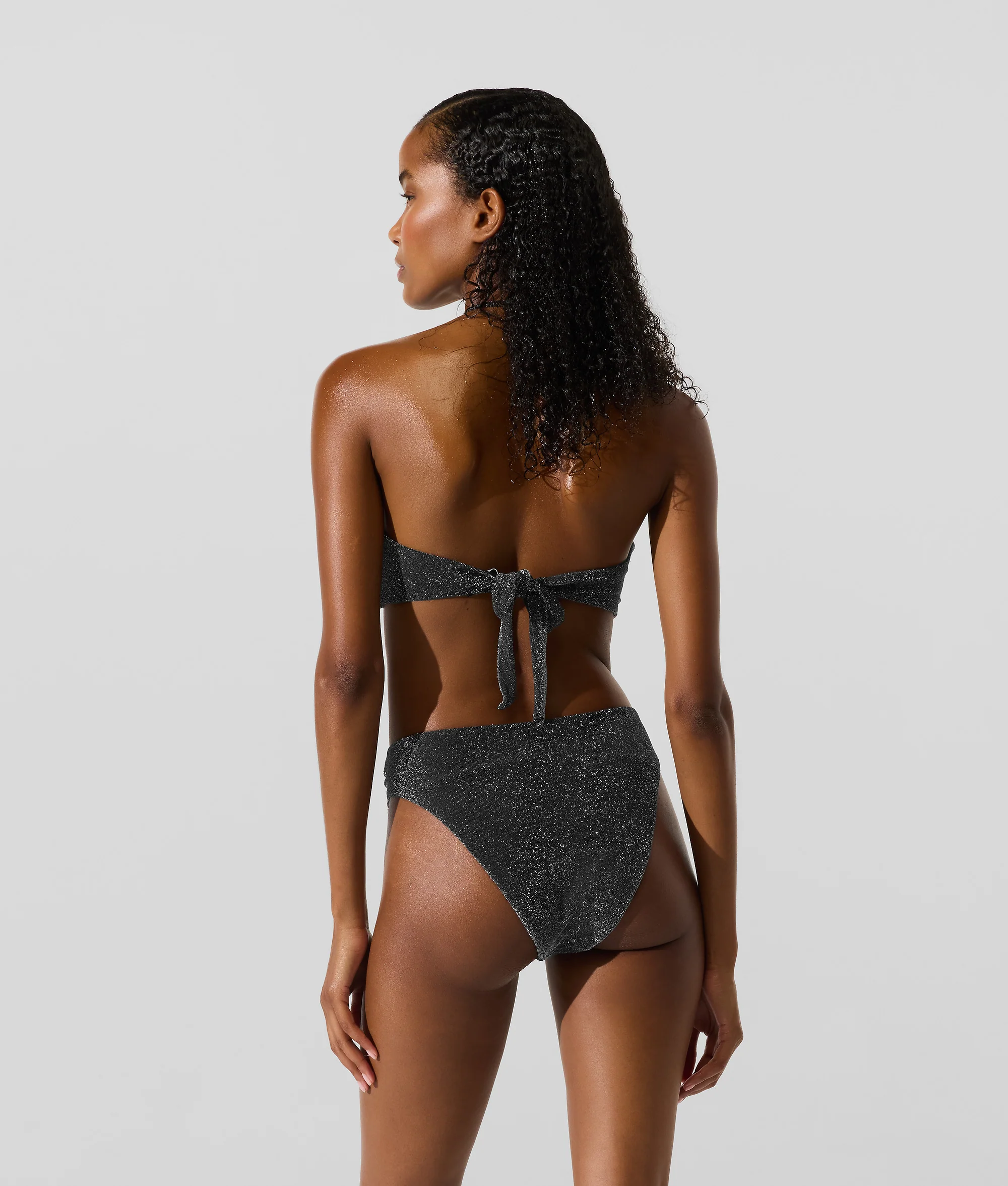 Maillot de bain bandeau métallisé