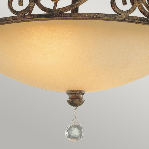 Plafonkawowo-beżowy okrągły 39,2cm Chateau 2xE27x60W IP20 Feiss