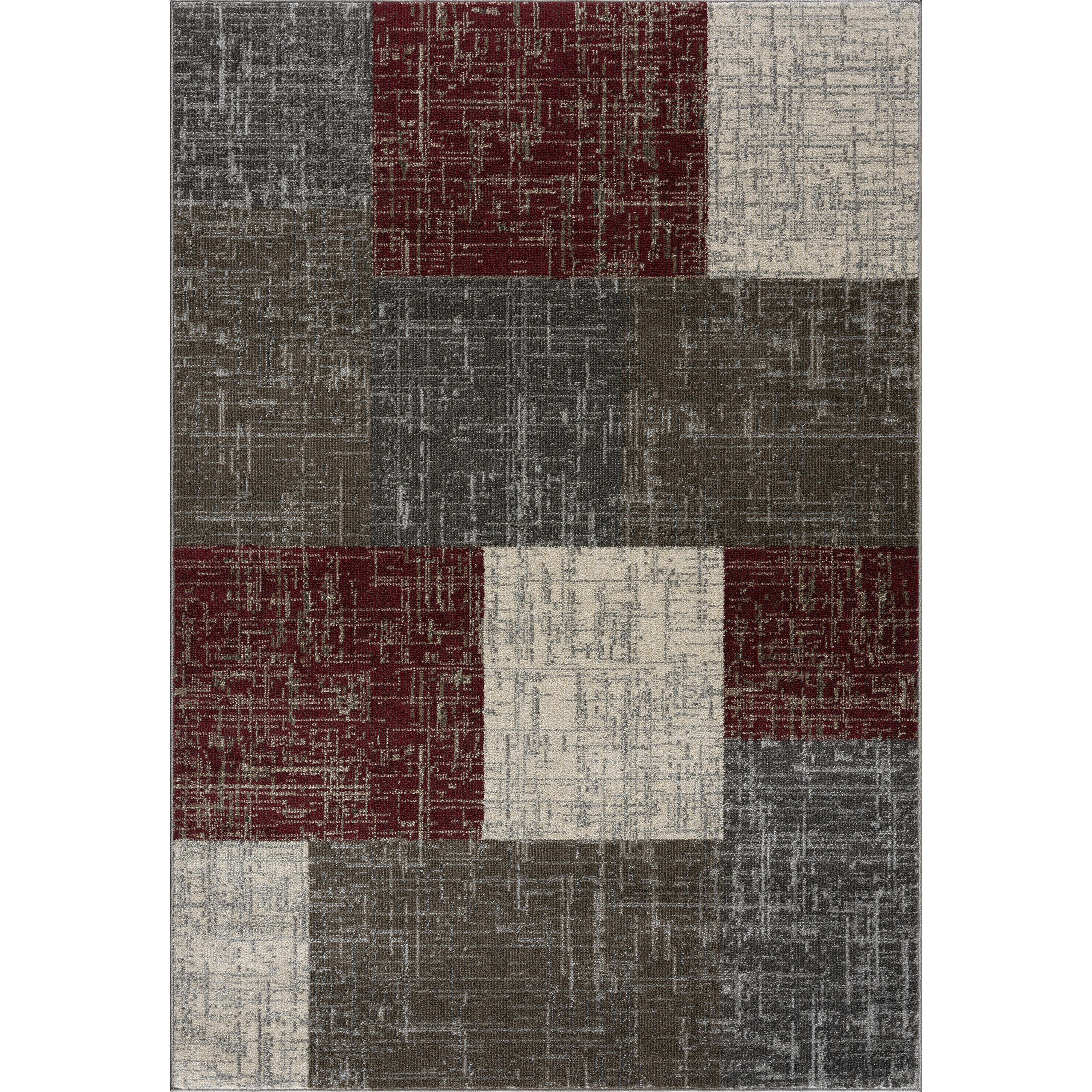 MILAN - Tapis d'inspiration minimal rouge 160x230cm