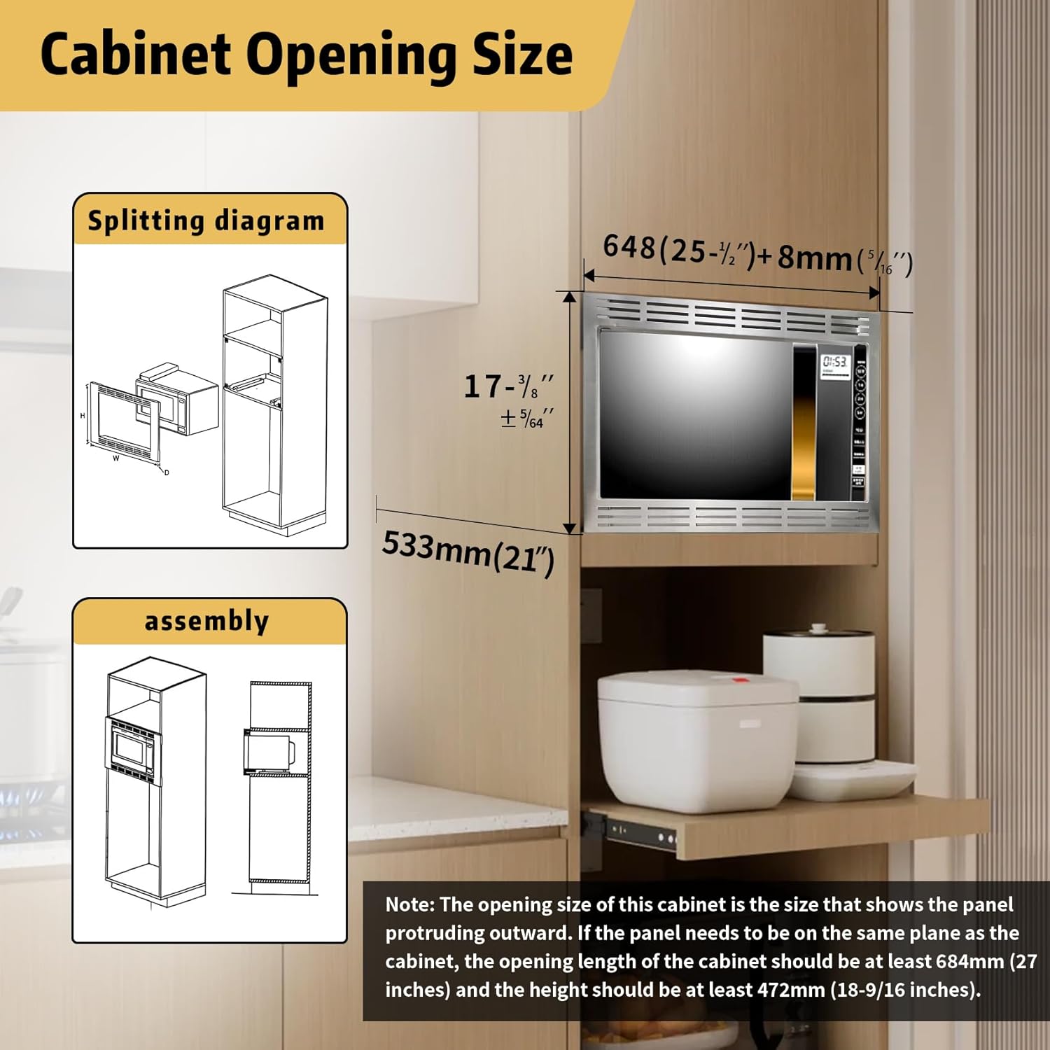 NN-TK922SS 27-Inch Microwave Oven Trim Kit, 27-Inch Stainless Steel Microwave Oven Trim Kit for 2.2 Cu Ft Built-in Microwave Oven, Microwave Oven Trim Kit