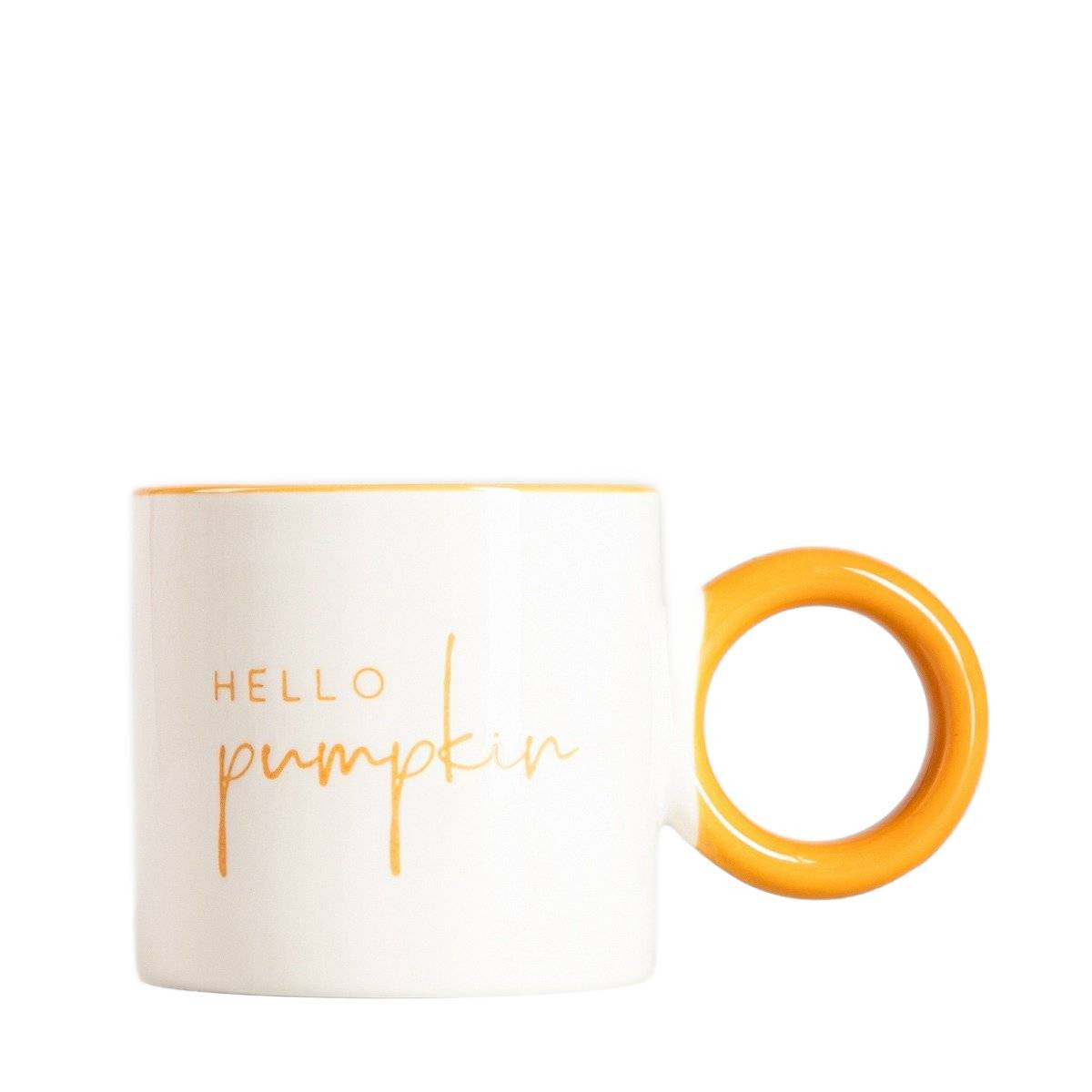 Kubek LUKON z pomarańczowym uchem hello pumpkin 0,3 l HOMLA