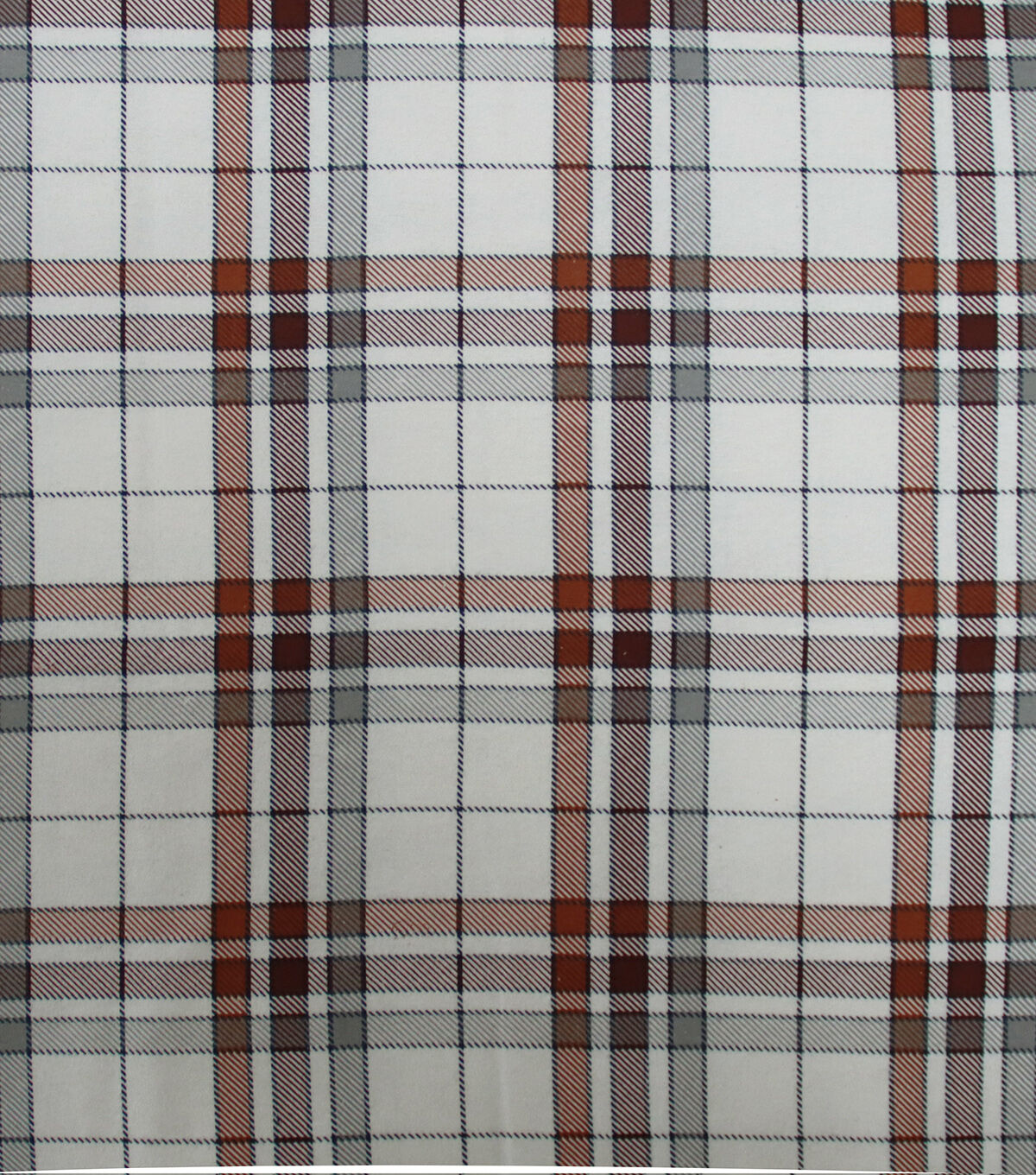 White Plaid Super Snuggle Flannel Fabric