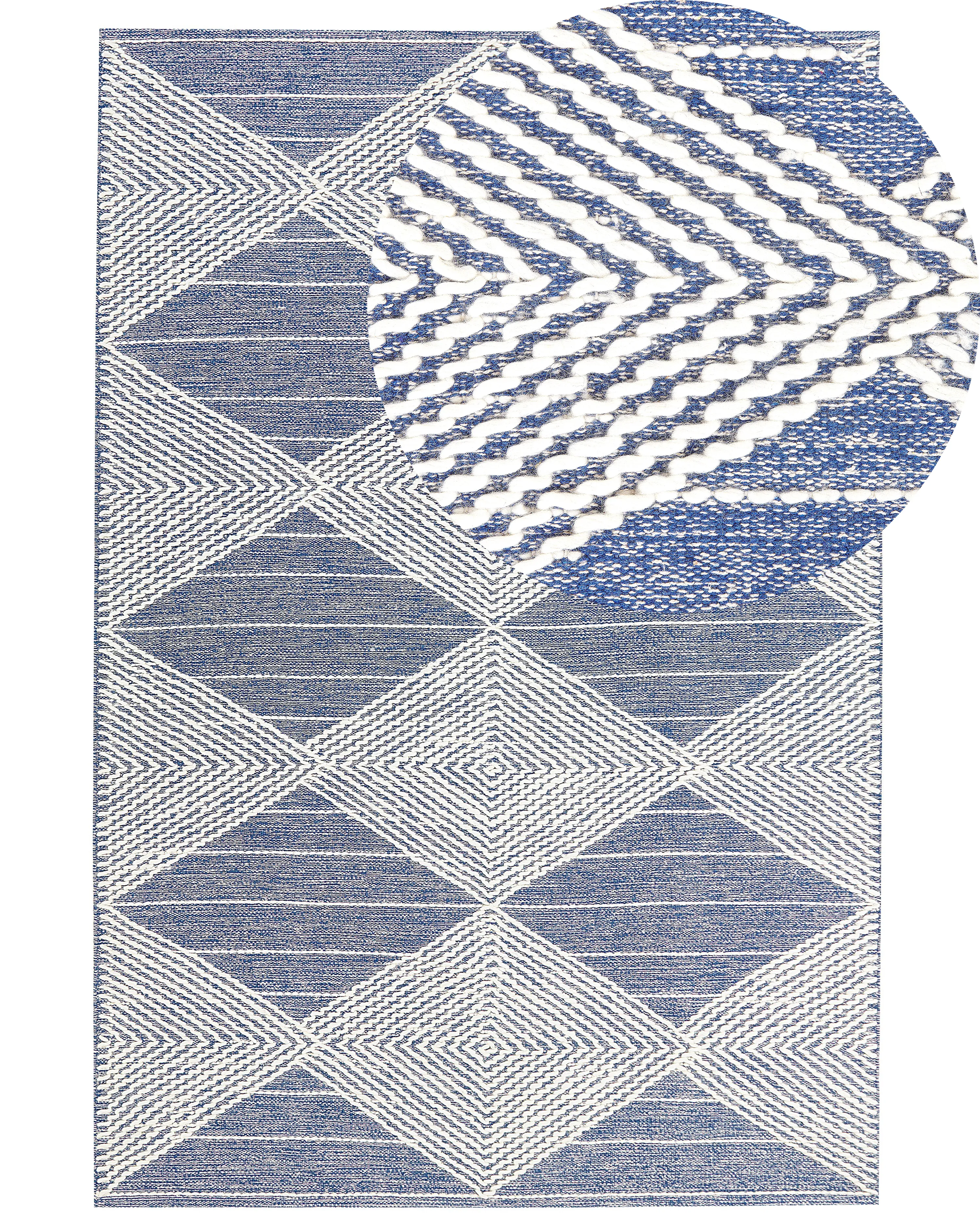 Rug DATCA Blue 140 x 200 cm Wool