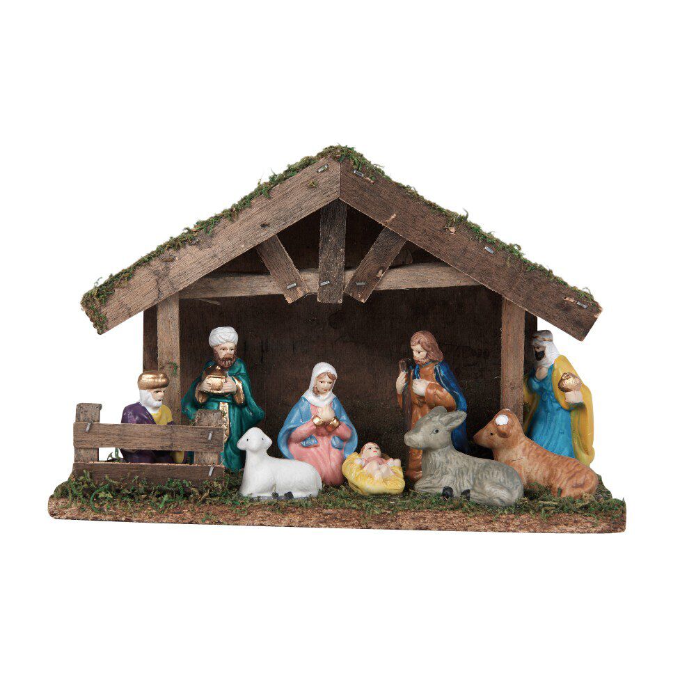 Crèche de No&euml;l et ses 6 santons