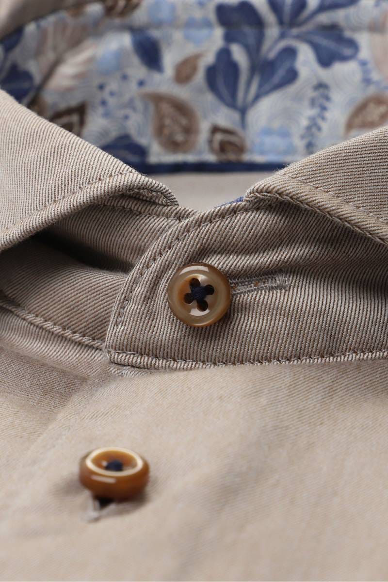 ETERNA 1863 Slim Fit Hemd beige-braun, Einfarbig