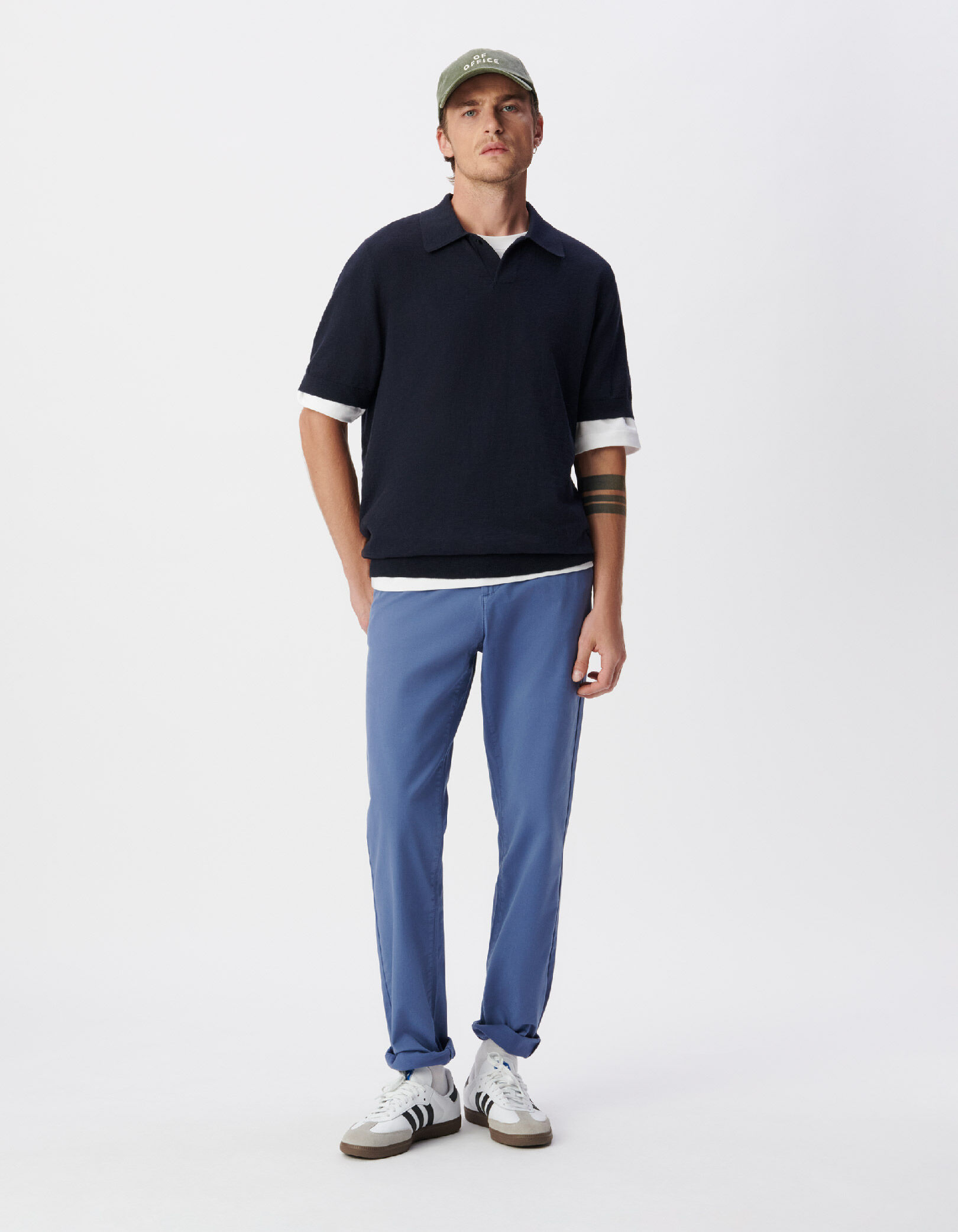 Pantalon chino slim bleu Homme