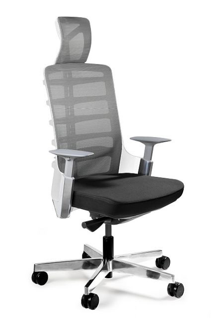 Ergonomiczny fotel SPINELLY biały/czarny siatka/tkanina