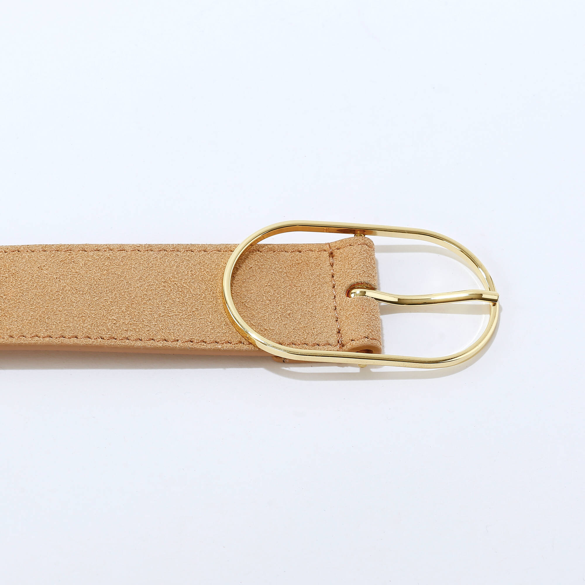 Ceinture boucle coloris doré, cro&ucirc;te de cuir