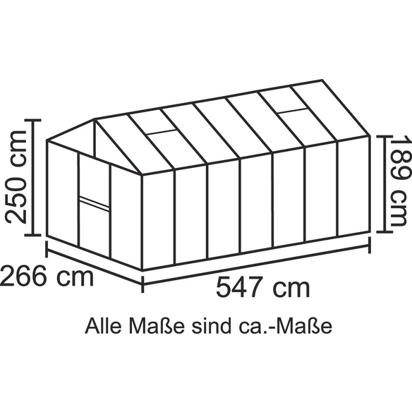 Gewächshaus »Zeus«, 13,8 m², Kunststoff/Aluminium, winterfest