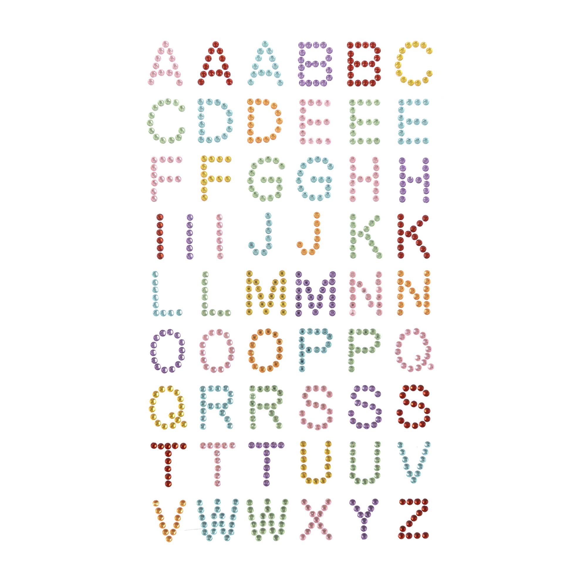 Rainbow Gem Alphabet Stickers