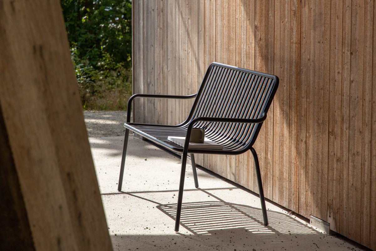 Rebellenclub Electra Tuinbankje - 130 x 64 cm - Zwart