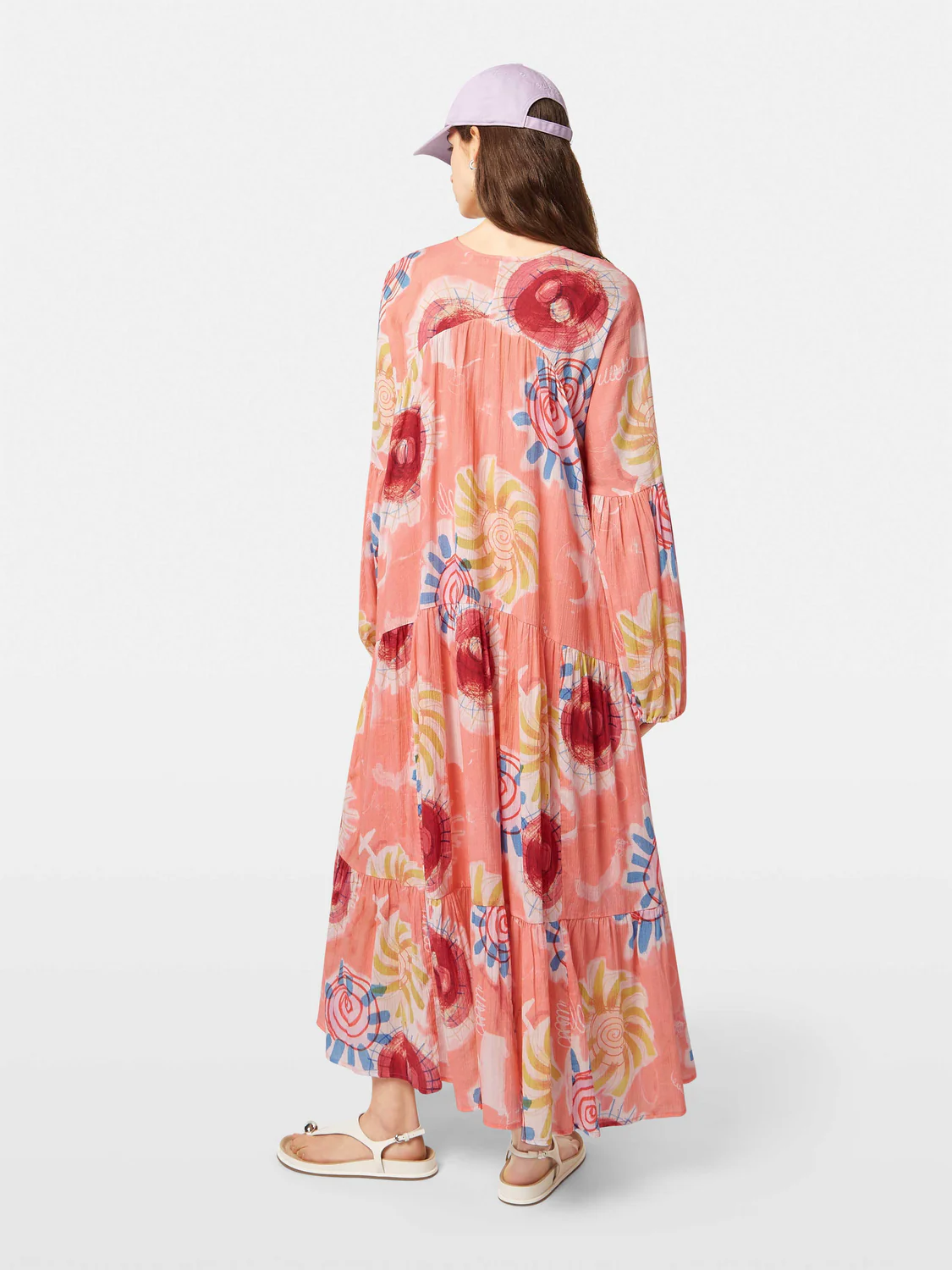 Abstract Sun Printed Crinkle Maxi Dress