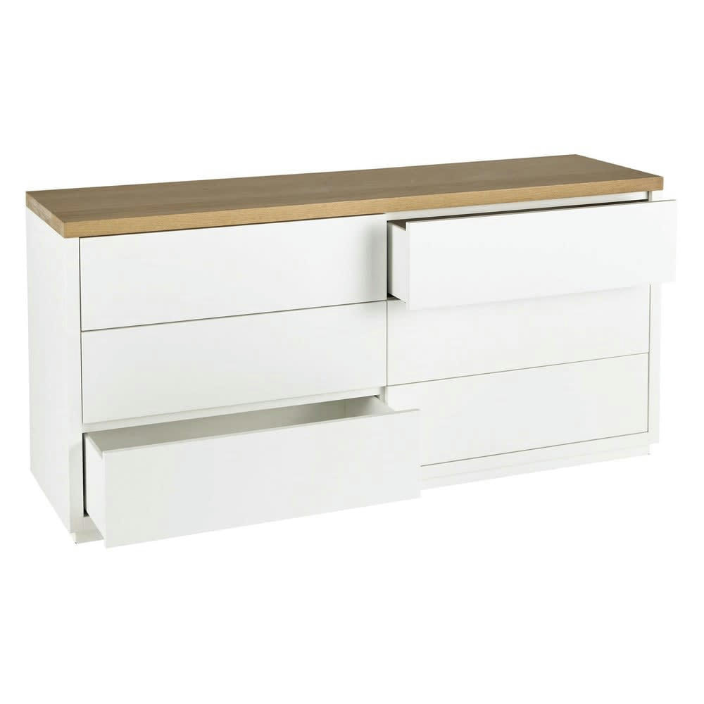 Austral - Commode double 6 tiroirs blanche
