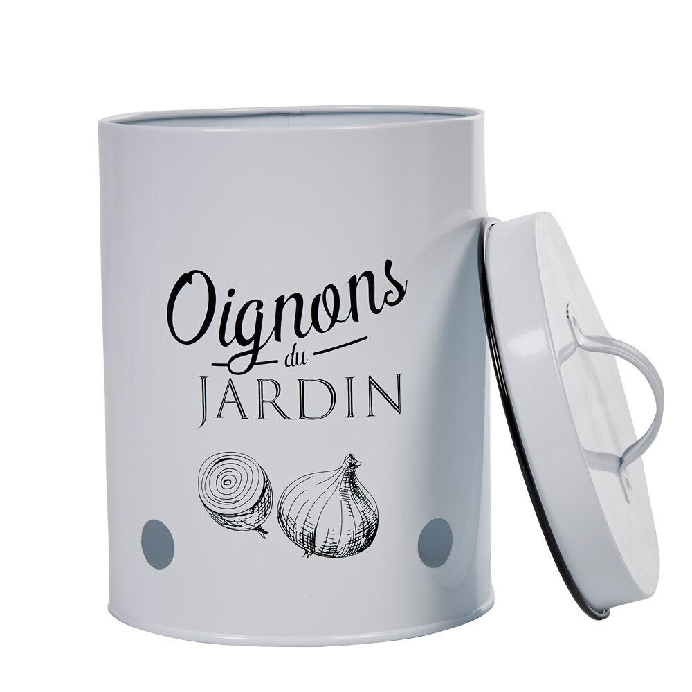 BoÎte de conservation vintage en métal pour oignons