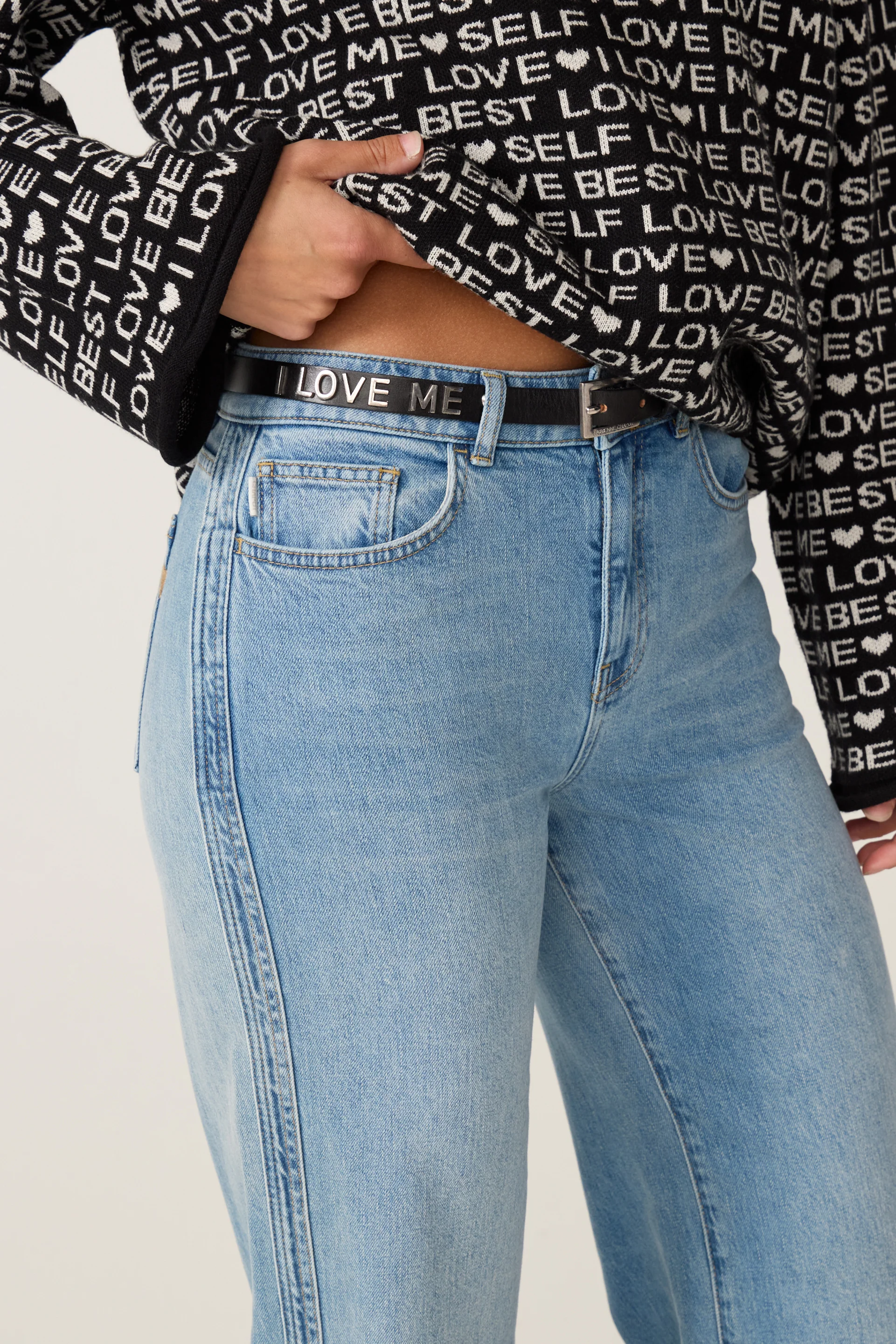 Studded Loveletter Belt | Black
