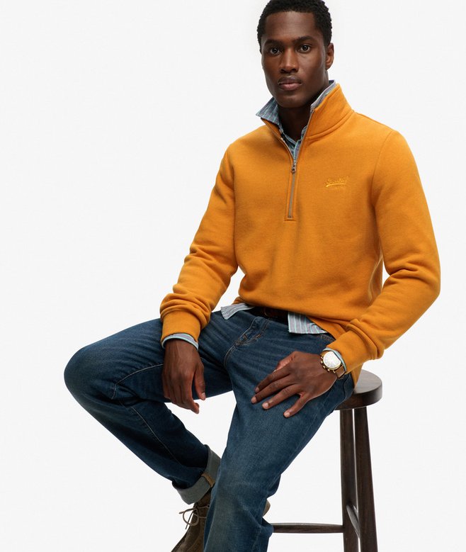 Vintage Logo Embroidered Half Zip Sweatshirt