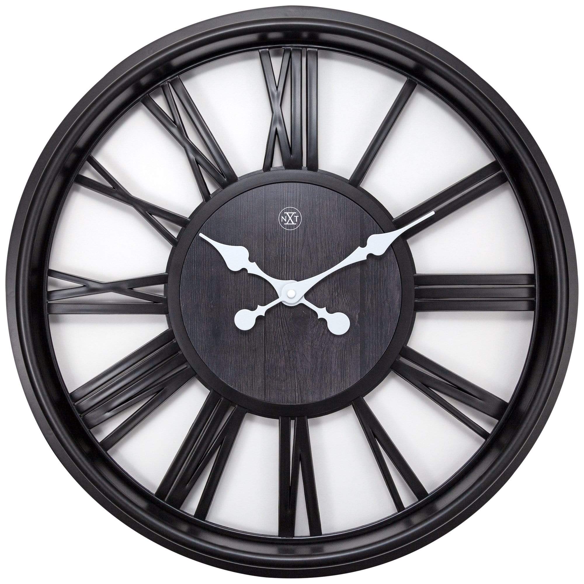 NeXtime - nXt - Wandklok - 51 cm - Plastic - Zwart - 'Quebec'