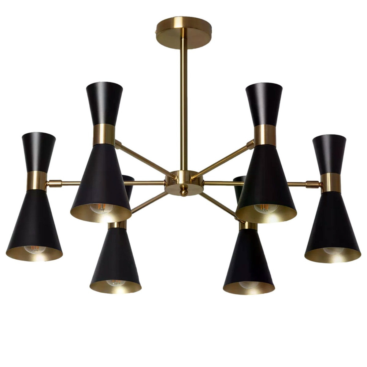Żyrandol czarno-złoty Salvatore 6xE27x40W wym:54,5x72x72 Abruzzo