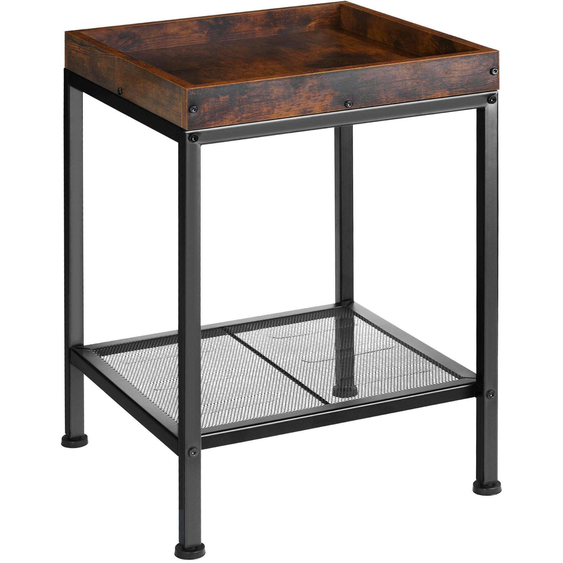 - Table d'appoint Style industriel Bois foncé industriel, rustique