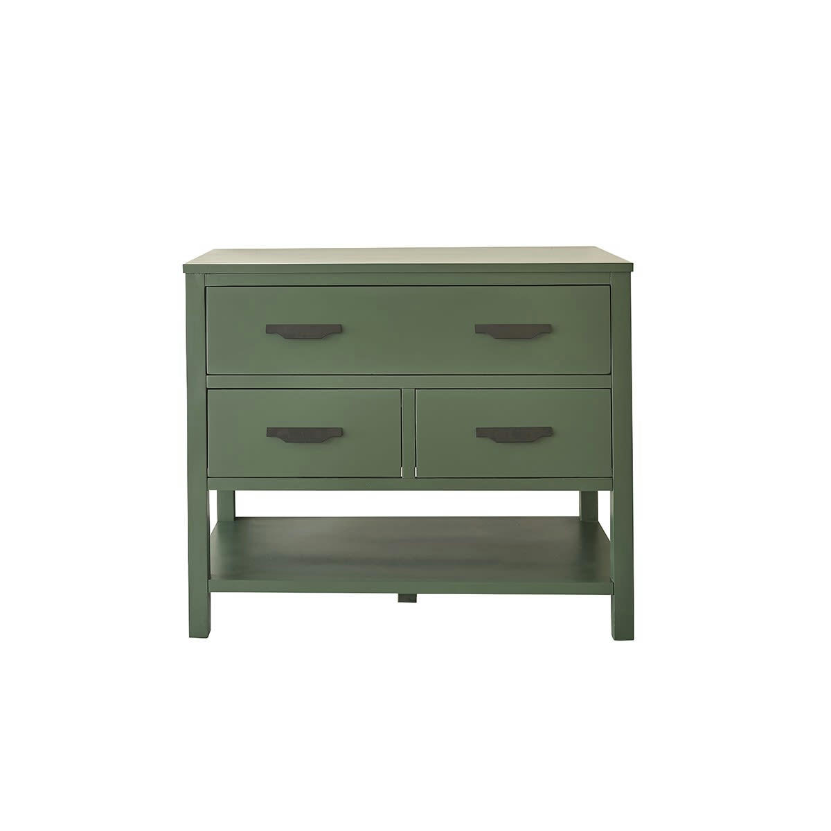 NOA - Meuble sous vasque en acacia massif vert 90 cm