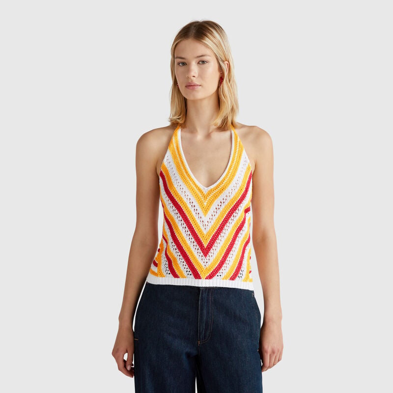 Striped crochet top
