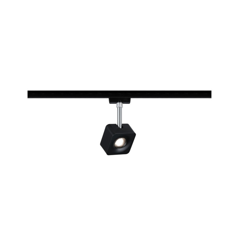 Spot LED URail Cube noir et chrome blanc neutre 720 lm 8 W PAULMANN