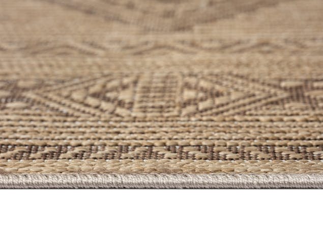 Takha Brown and Beige Tribal Flatweave Indoor Outdoor Rug
