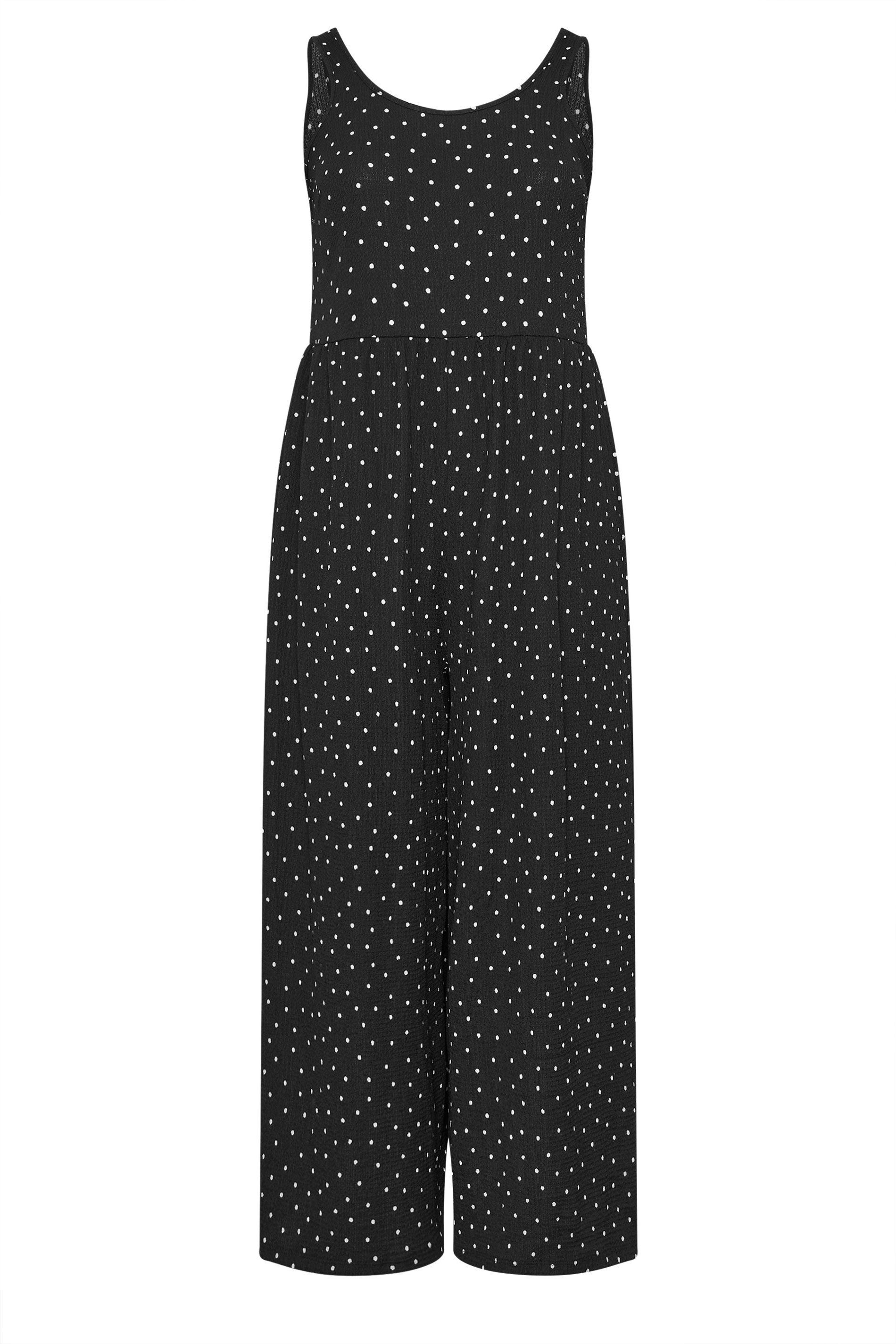 Yours Polka Dot Textured Jumpsuit
