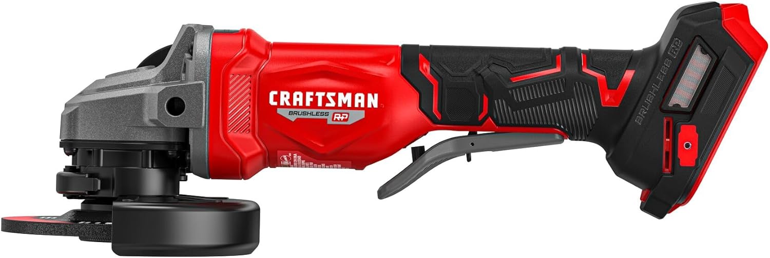 CRAFTSMAN V20 4 1/2 Cordless Angle Grinder, Brushless Small Grinder, Tool Only (CMCG452B)