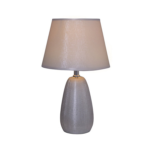 Lampe de table Simply Ceramics 31cm ceramique argent douille E14 salle a manger salon entree bureau
