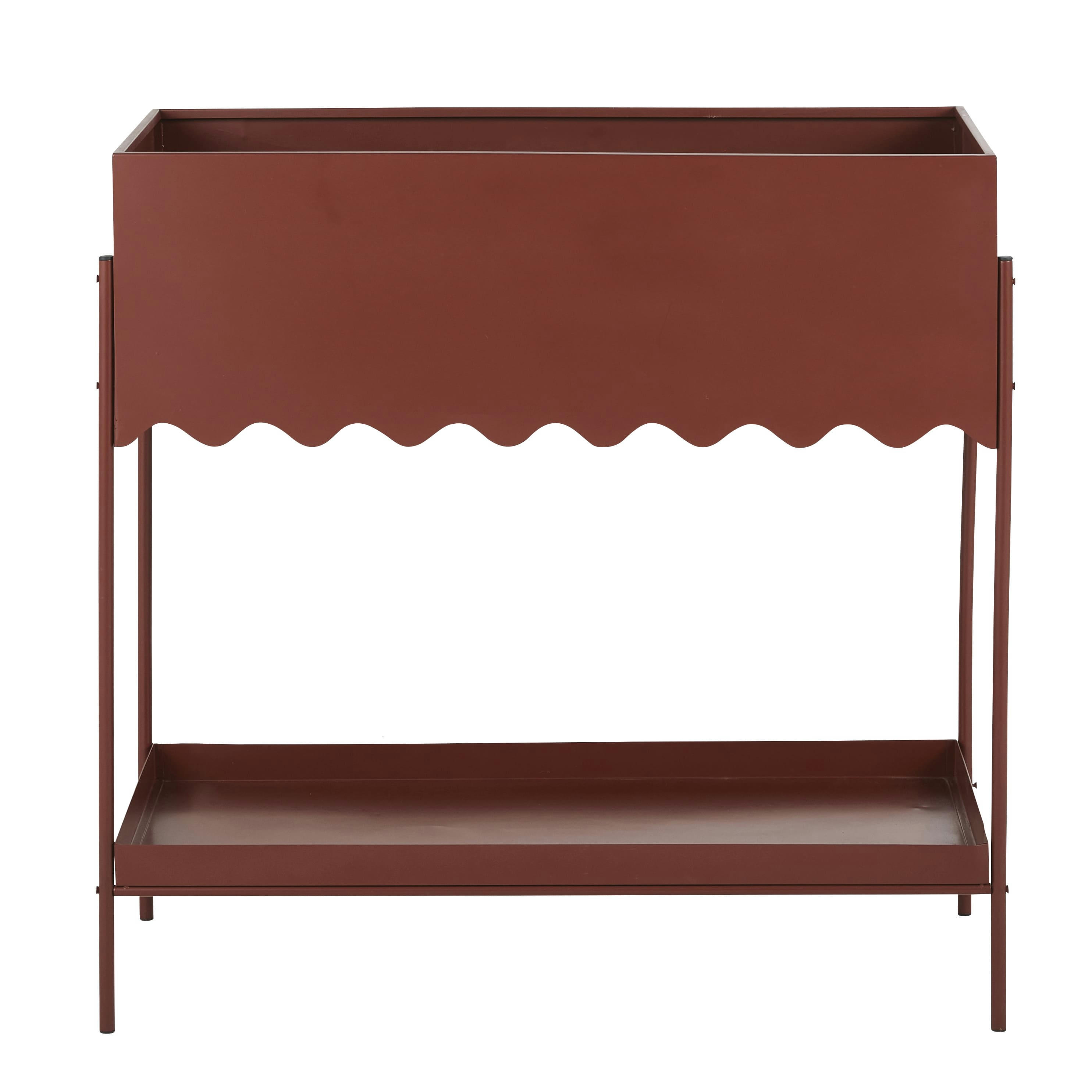 MELIO - Jardinière en métal rouge brique