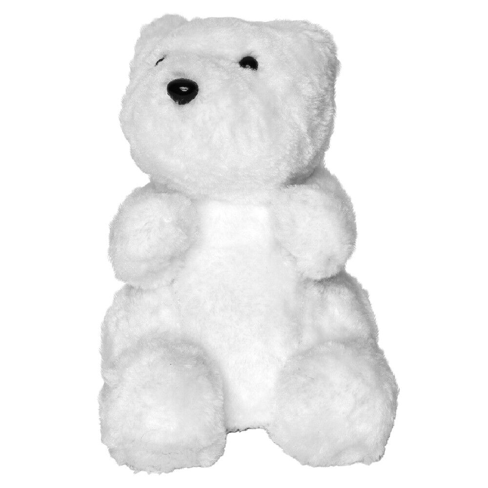 Ourson assis blanc à poser déco No&euml;l