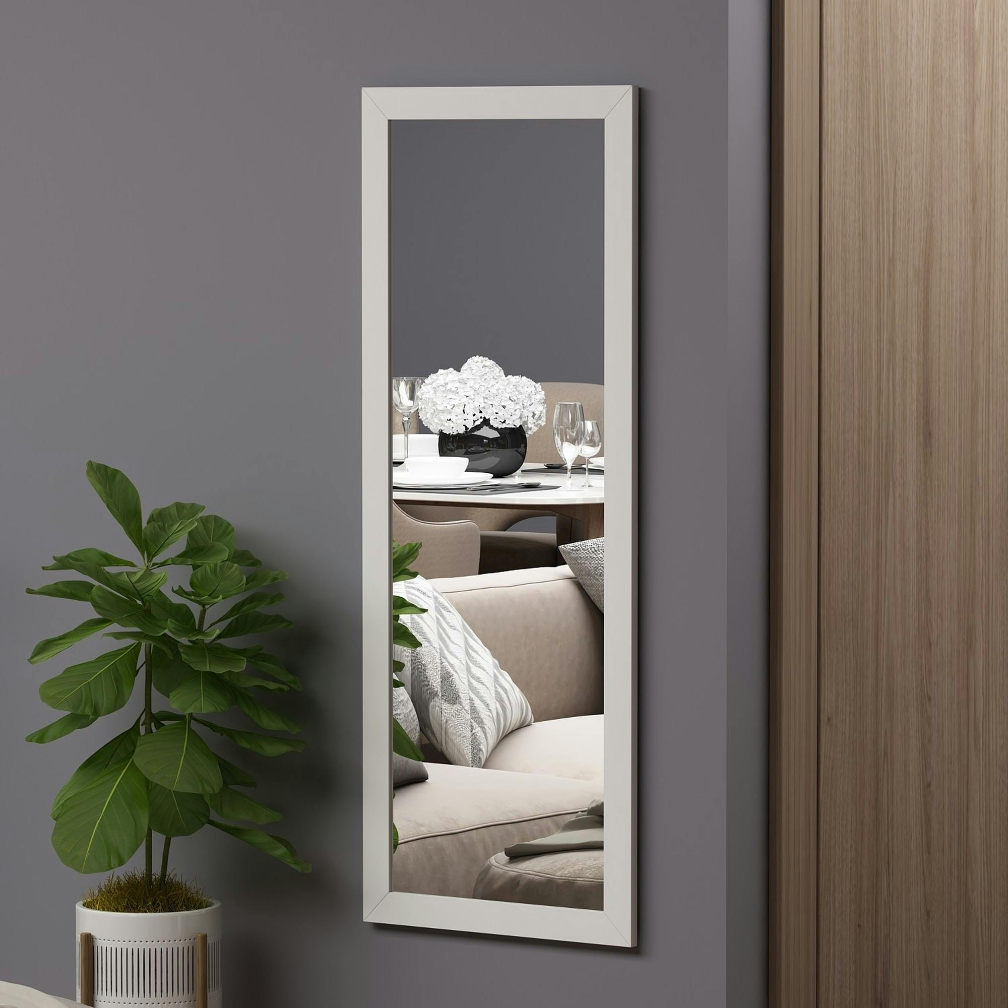 Miroir rectangulaire mural avec cadre blanc 105 cm CODY