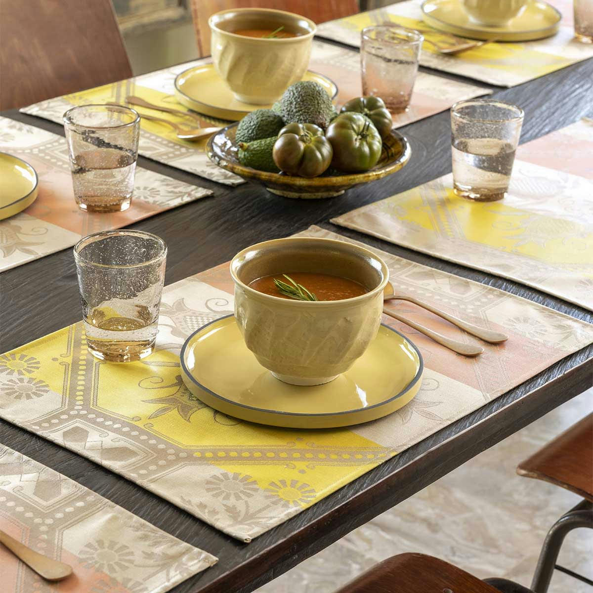 HACIENDA - Set de table en coton gres 50 x 36