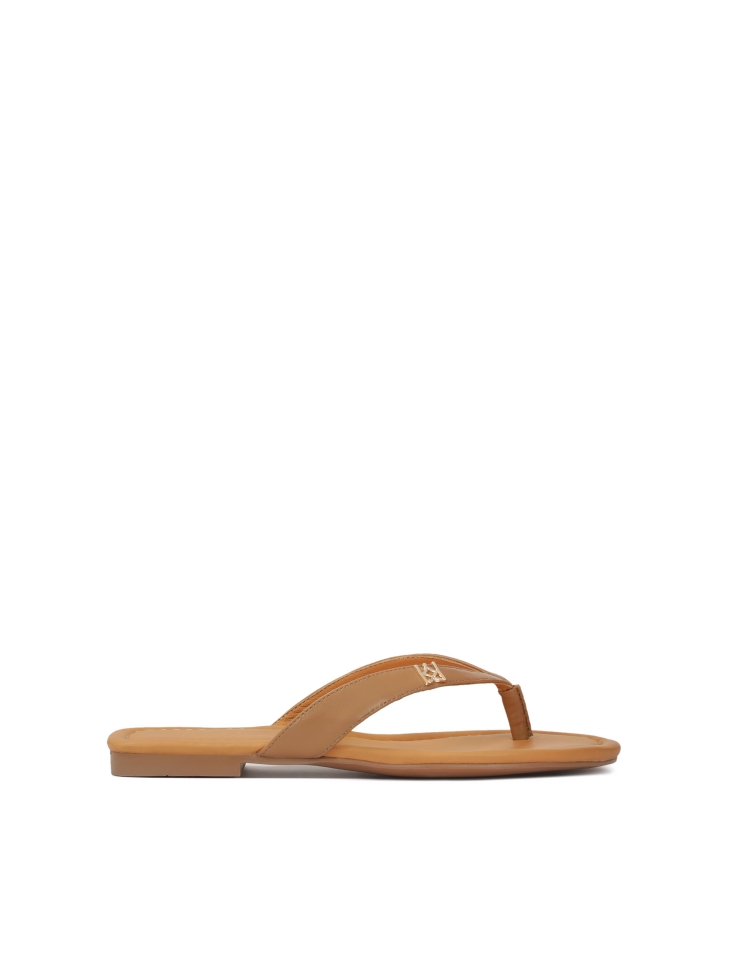 Brown flat flip-flops