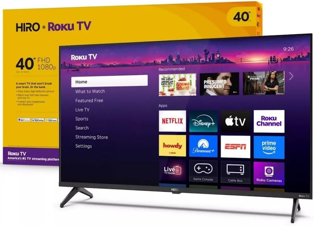 Roku Hiro TV 40 1080p Full HD Smart TV with Dolby Audio for Streaming, LED Direct Lit, with Wi-Fi, Bluetooth, 3X HDMI Ports - H40C3C4 (Renewed)