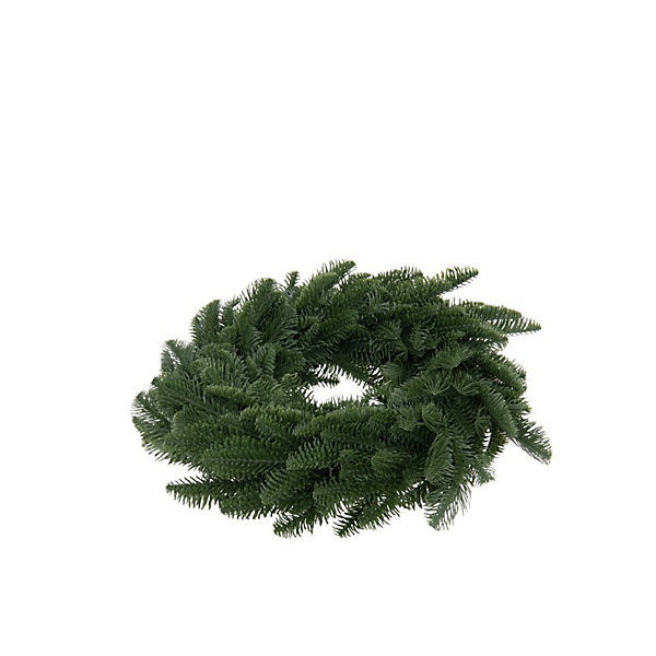 Couronne artificielle en plastique vert foncé D.40 cm