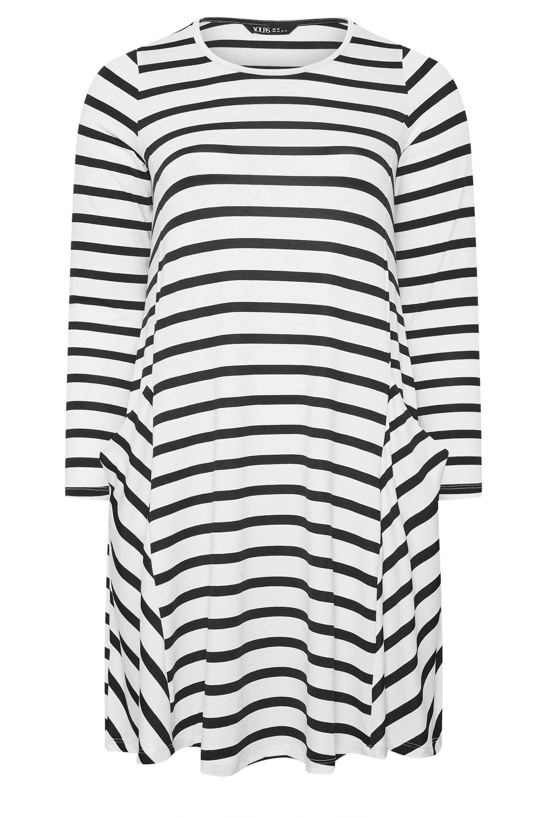 Yours Stripe Drape Pocket Dress