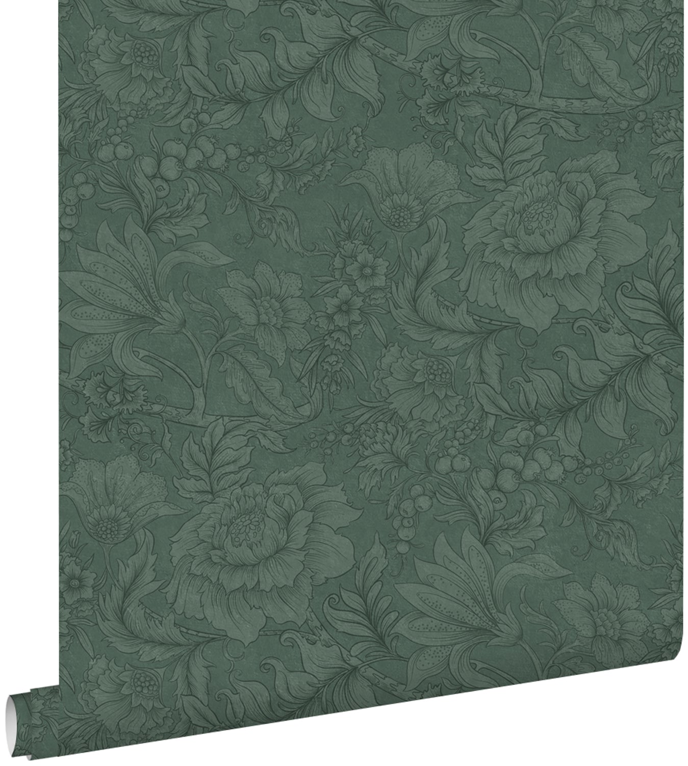 ESTAhome behang bloemmotief donkergroen - 53 cm x 10.05 m - 139793