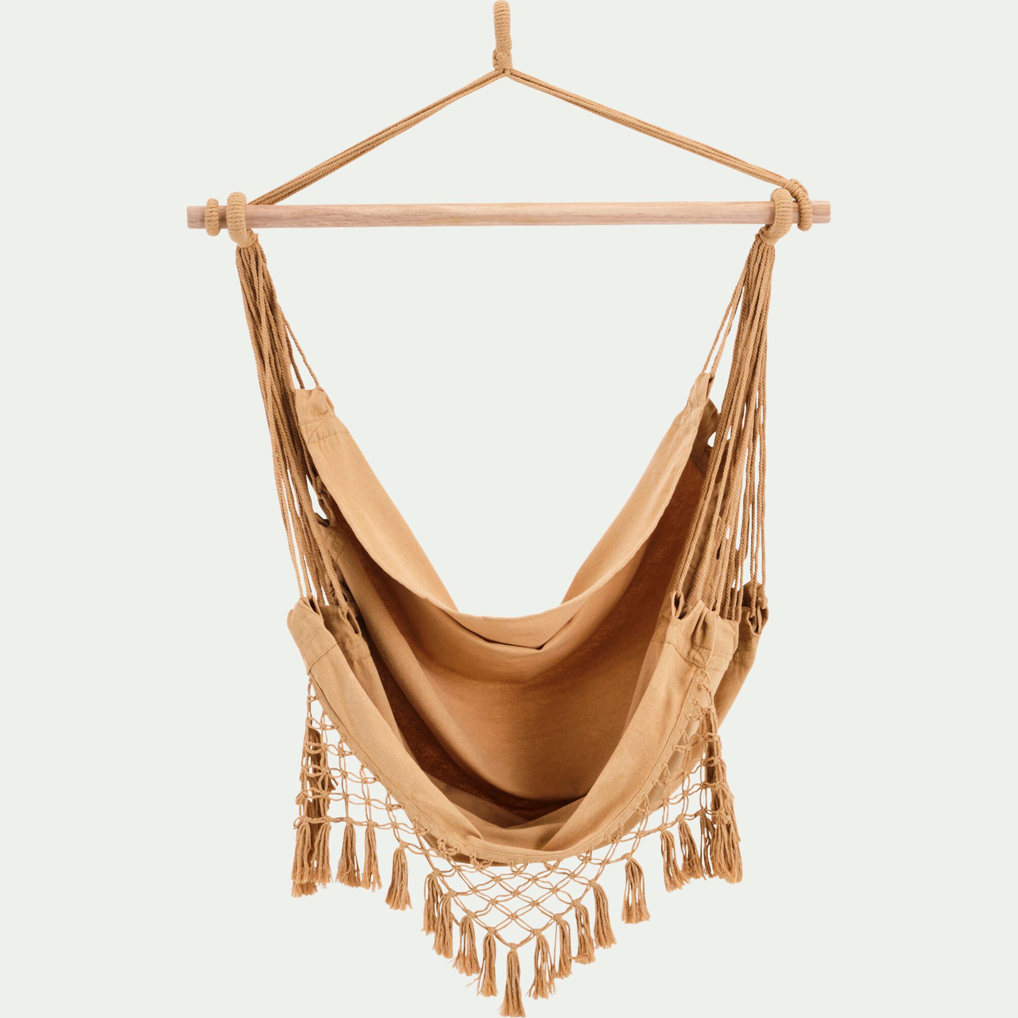LAMIA - Fauteuil suspendu en polycoton - beige nèfle