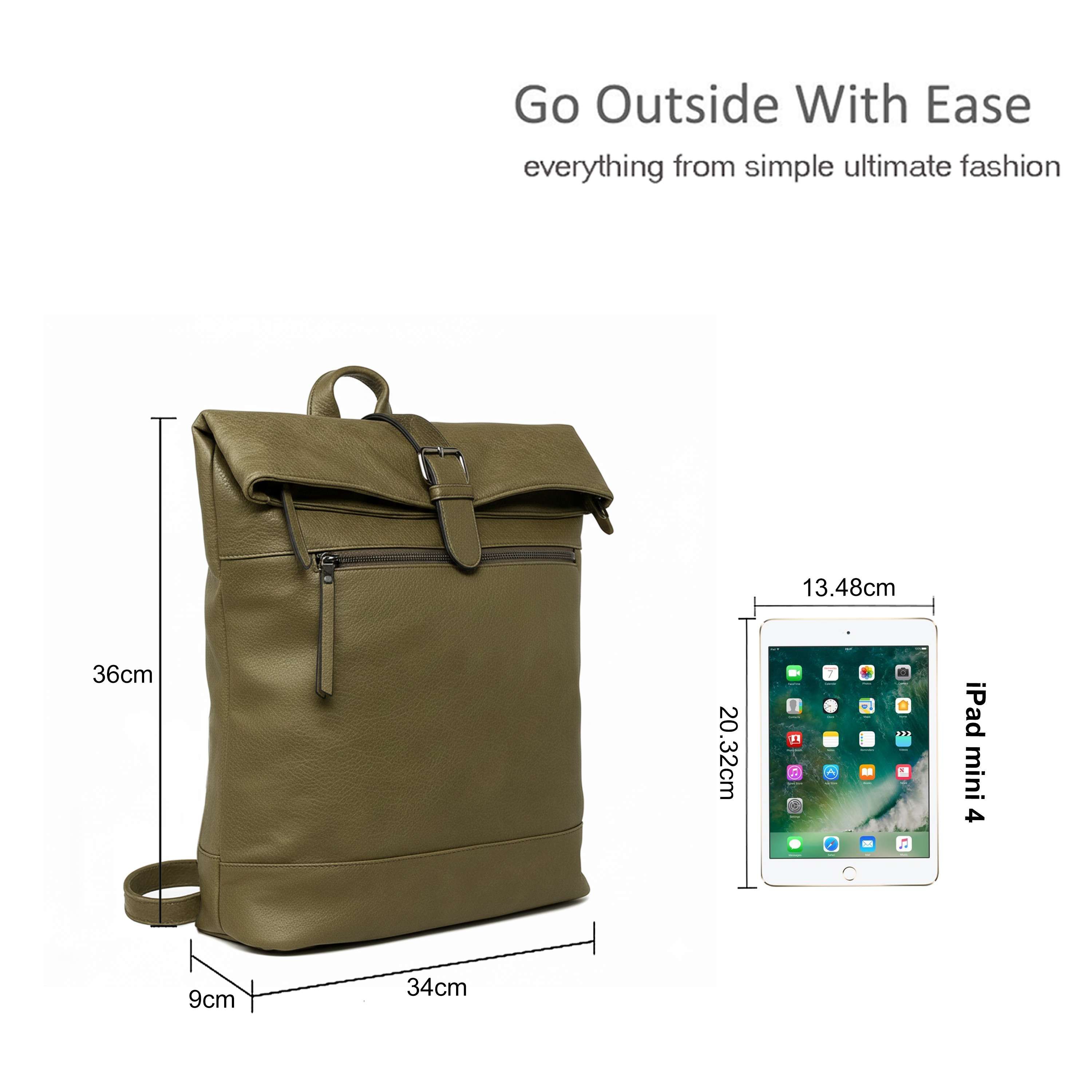 Kitise Soft Flap-Over Backpack Rucksack Travel Bag
