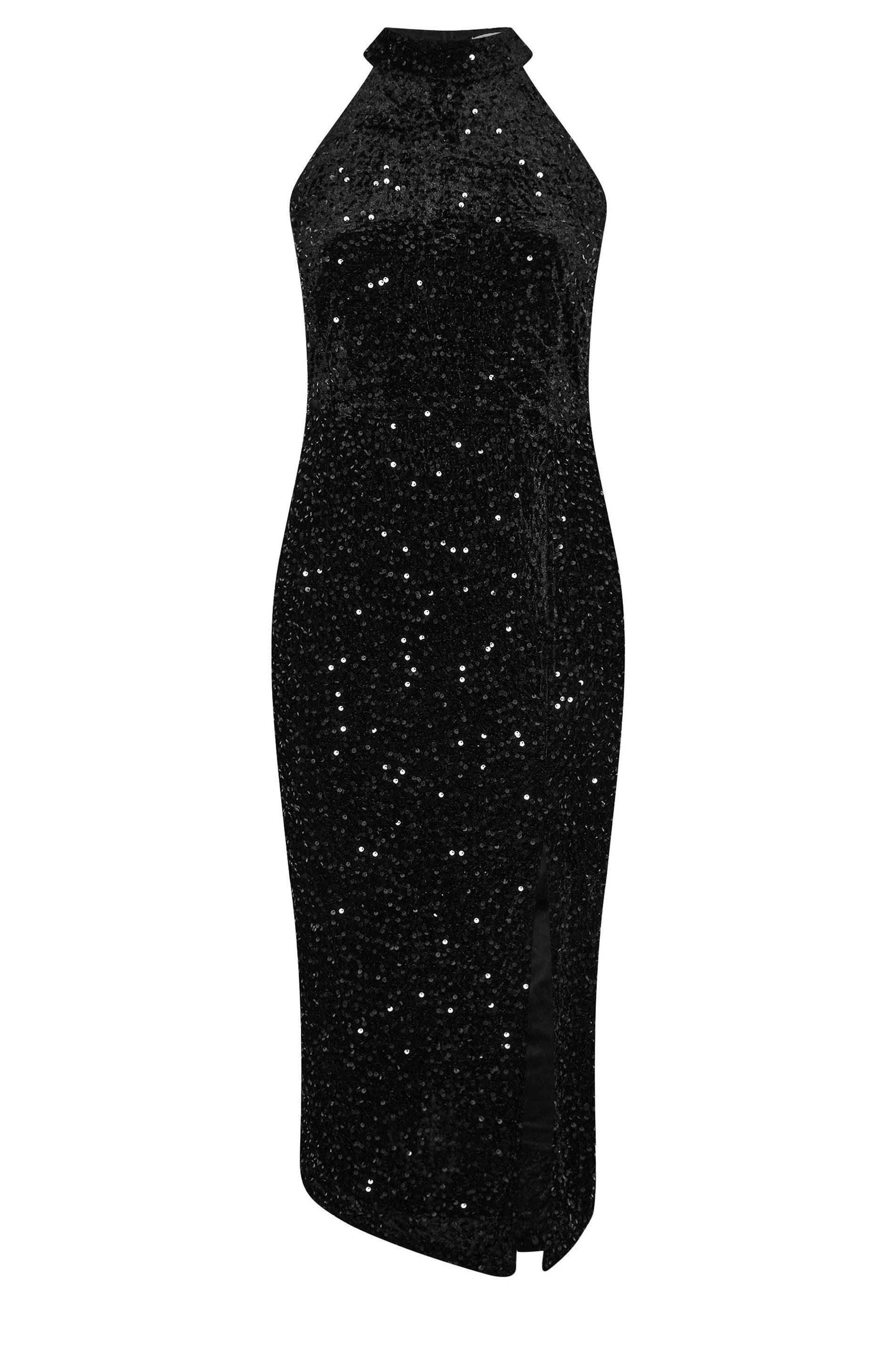 Yours Velvet Sequin Halterneck Maxi Dress