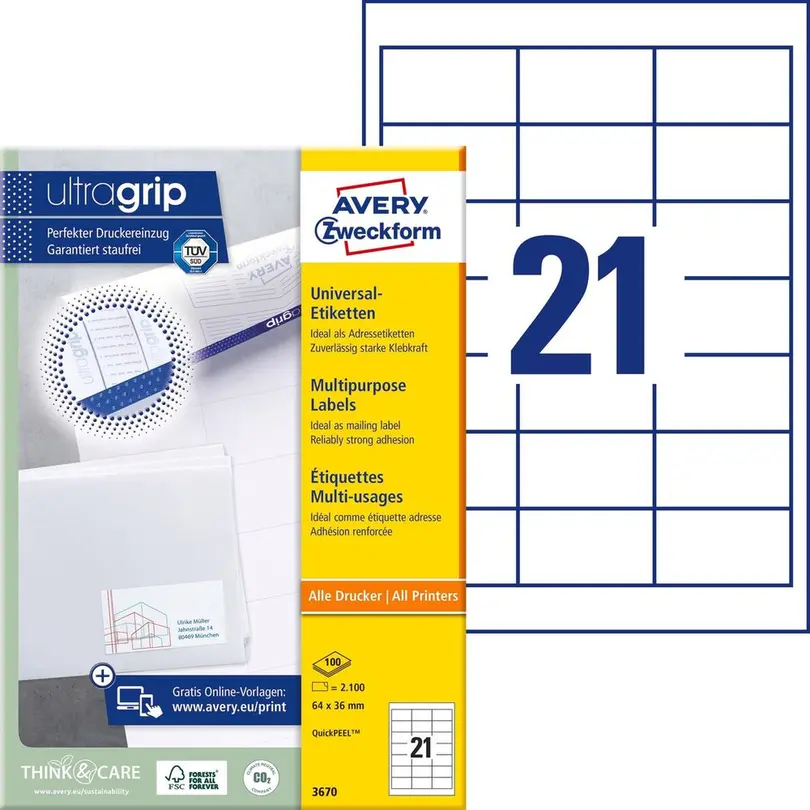 Etiketten Universal-Etiketten 3670