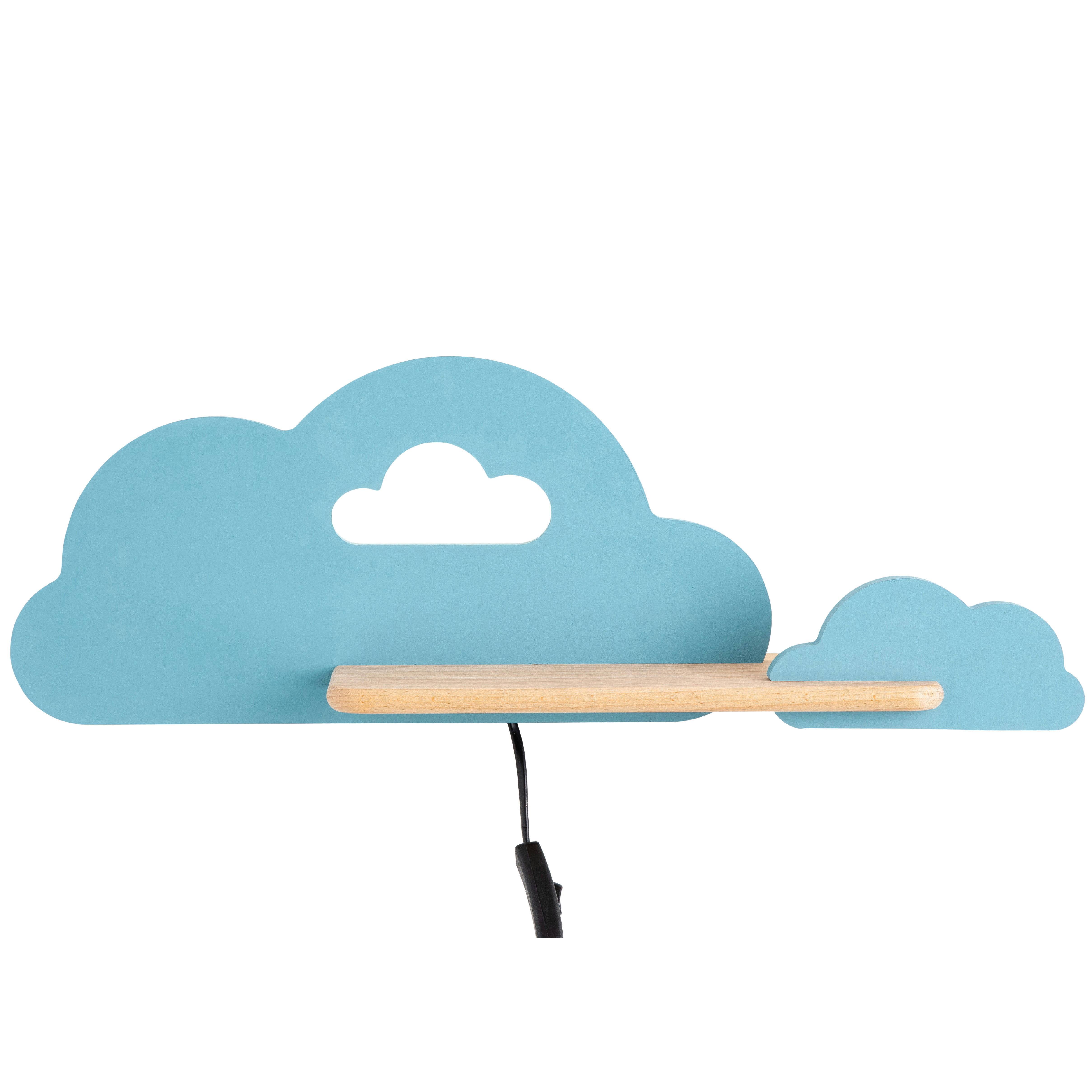 CLOUD - Applique kids en bois bleu
