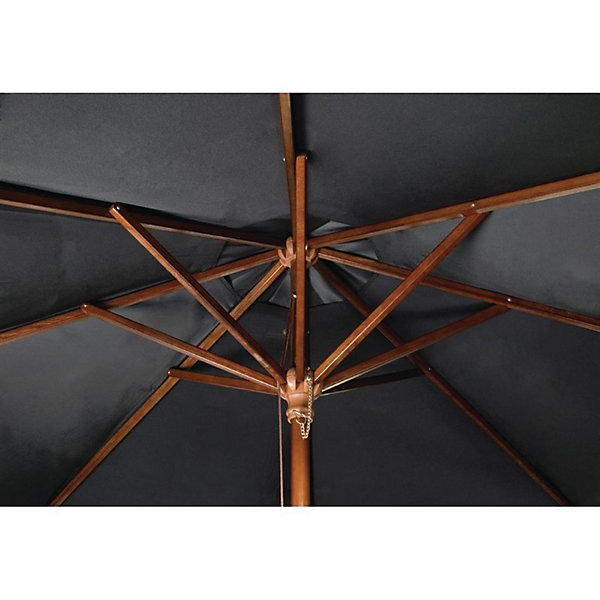 Parasol de Terrasse de 2,5 m à Poulie Professionnel Noir - Bolero