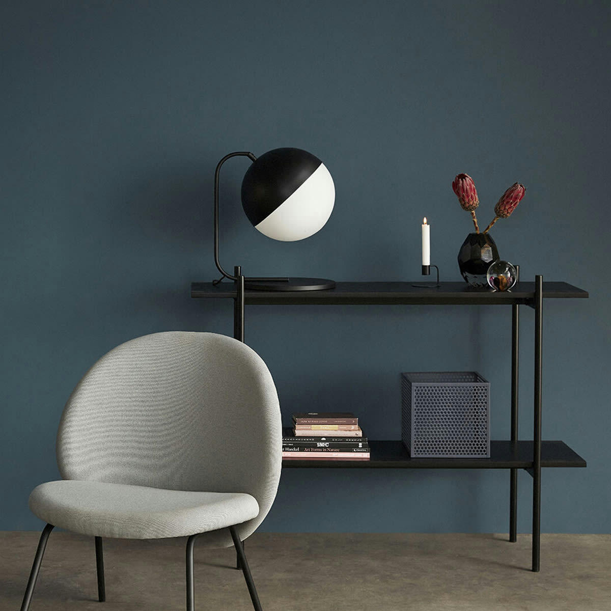 FACET - Vase en verre gris H17