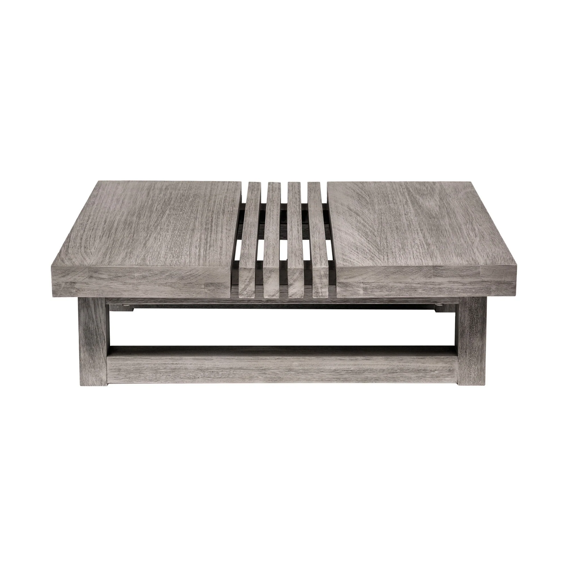 HomeRoots 33 Gray Solid Wood Outdoor Coffee Table