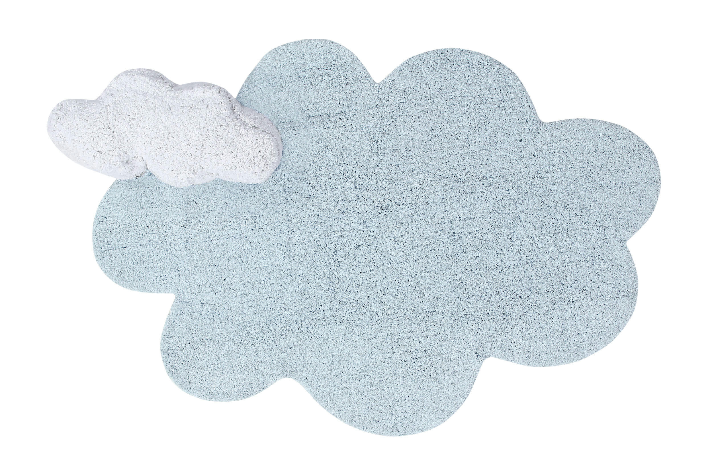 NUAGE - Tapis coton relief nuage bleu 110x170