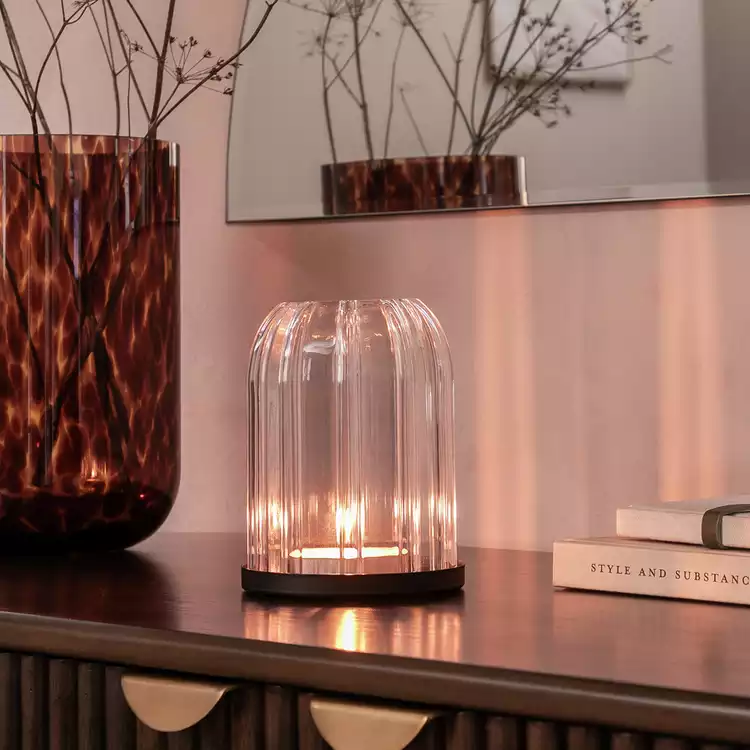 Habitat Glass Cloche Tealight Holder - Clear