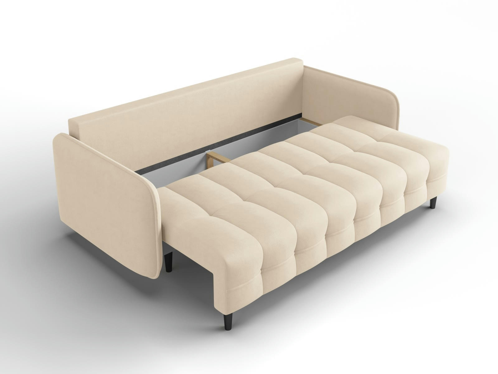 SCALETA - Canapé convertible 3 places en tissu structuré beige